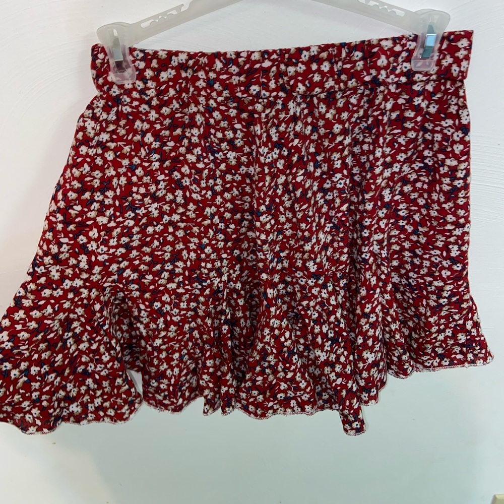 Floral Burgundy Skirt Size Medium